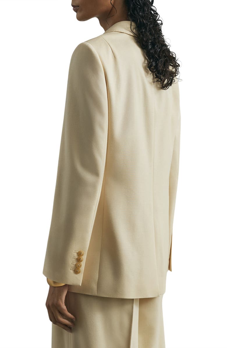 Reiss Anya Pickstitch Detail Silk & Wool Jacket, Alternate, color, Cream