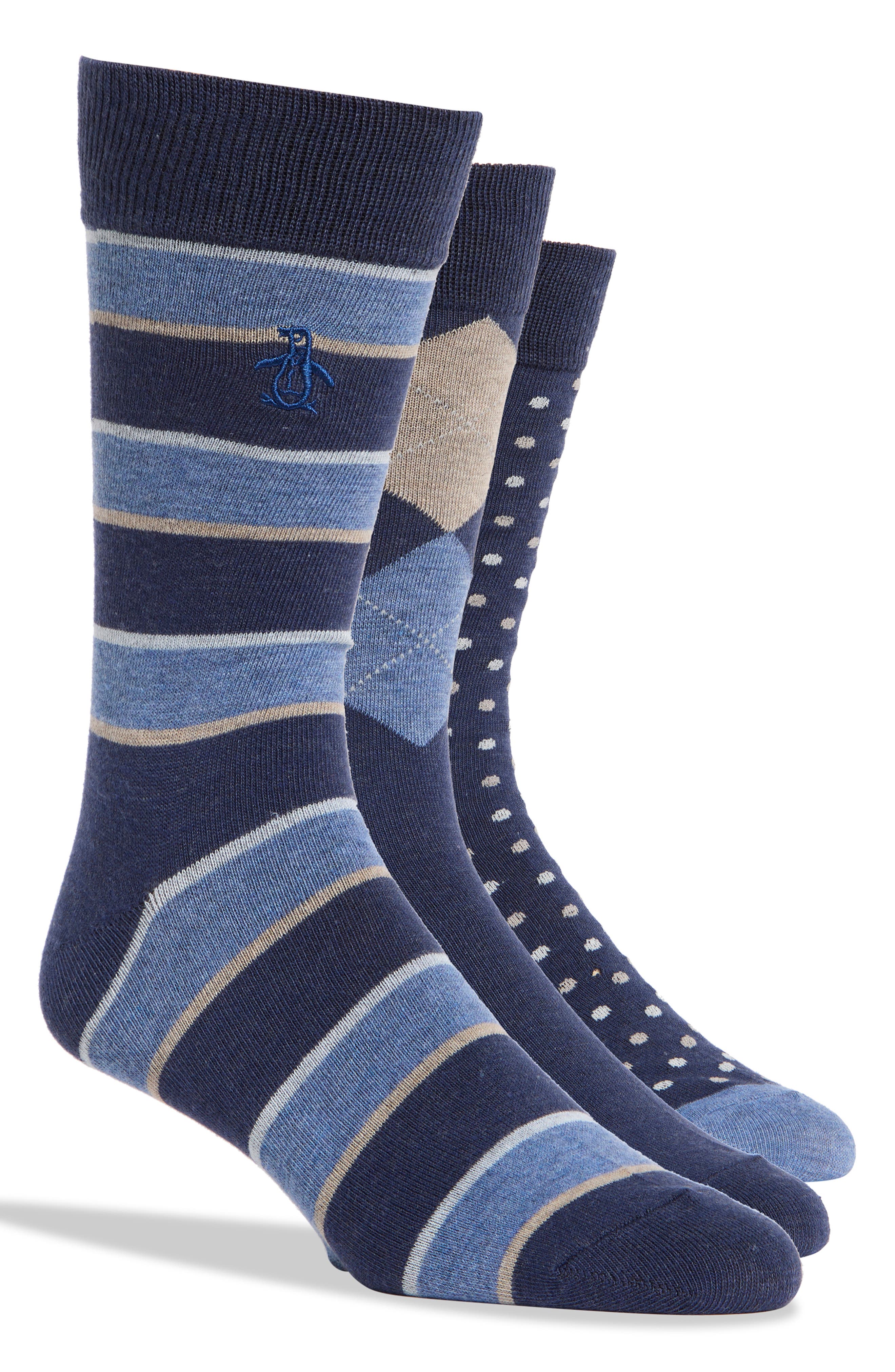 Original Penguin Gilbert Dot Crew Socks - Pack of 3