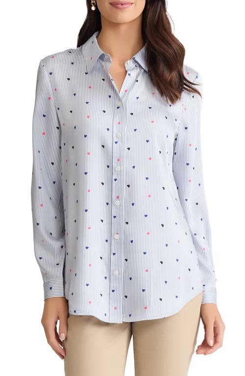 Jones New York Heart Shirt In Blue