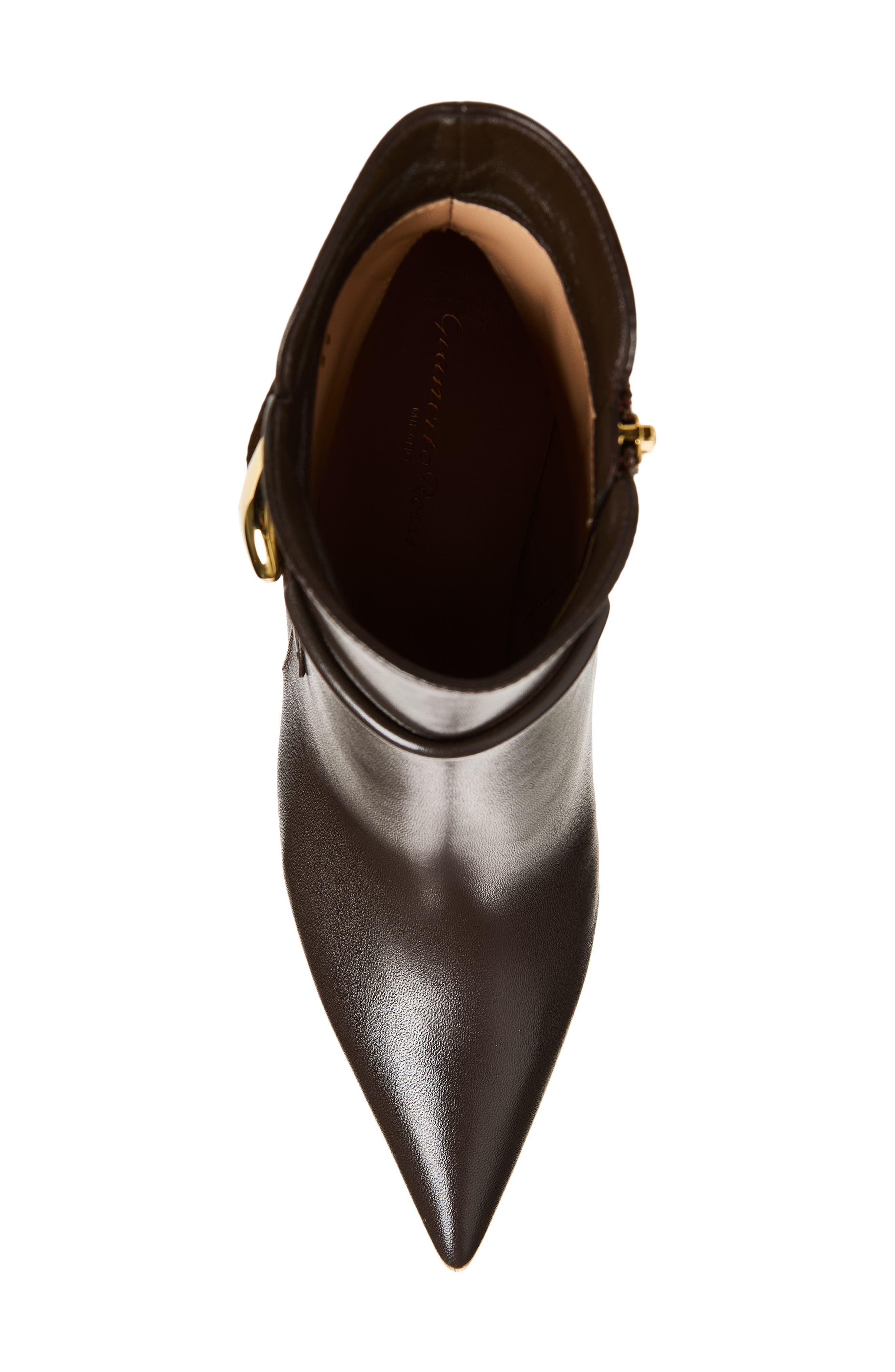 Belted Pointed Toe Bootie, Alternate, color, MOKA
