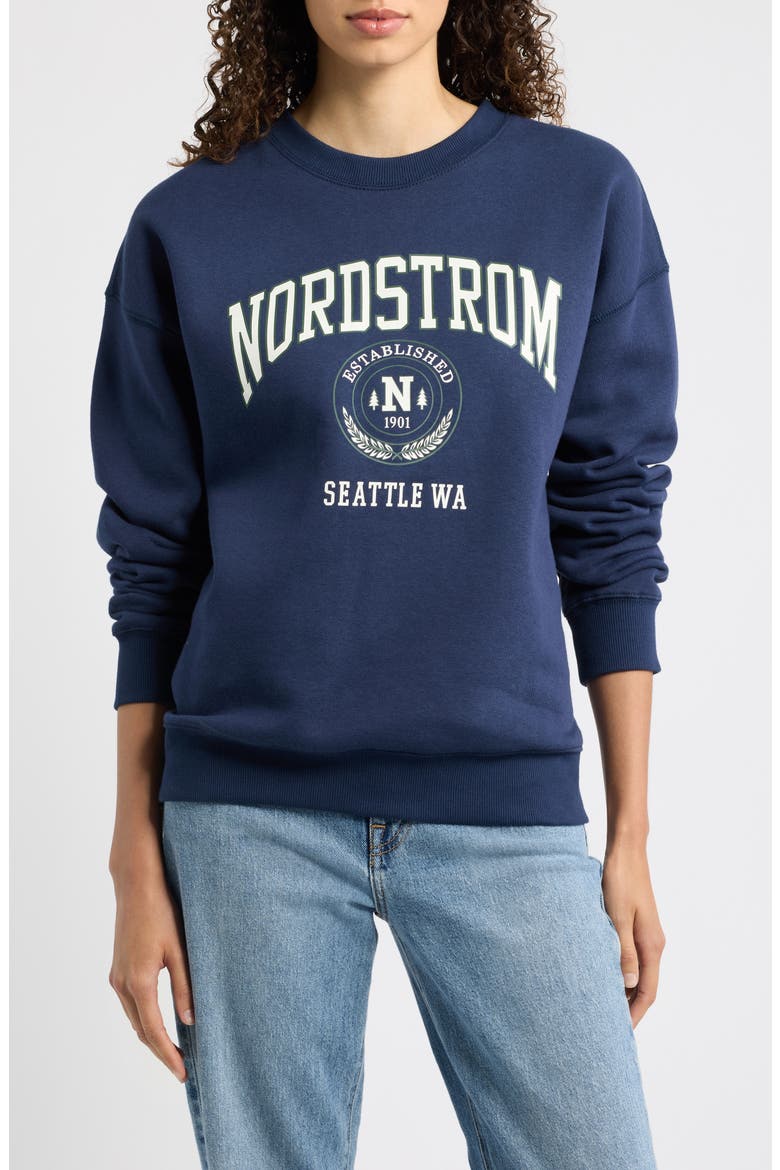 125th Graphic Fleece Sweatshirt, Main, color, NAVY IRIS