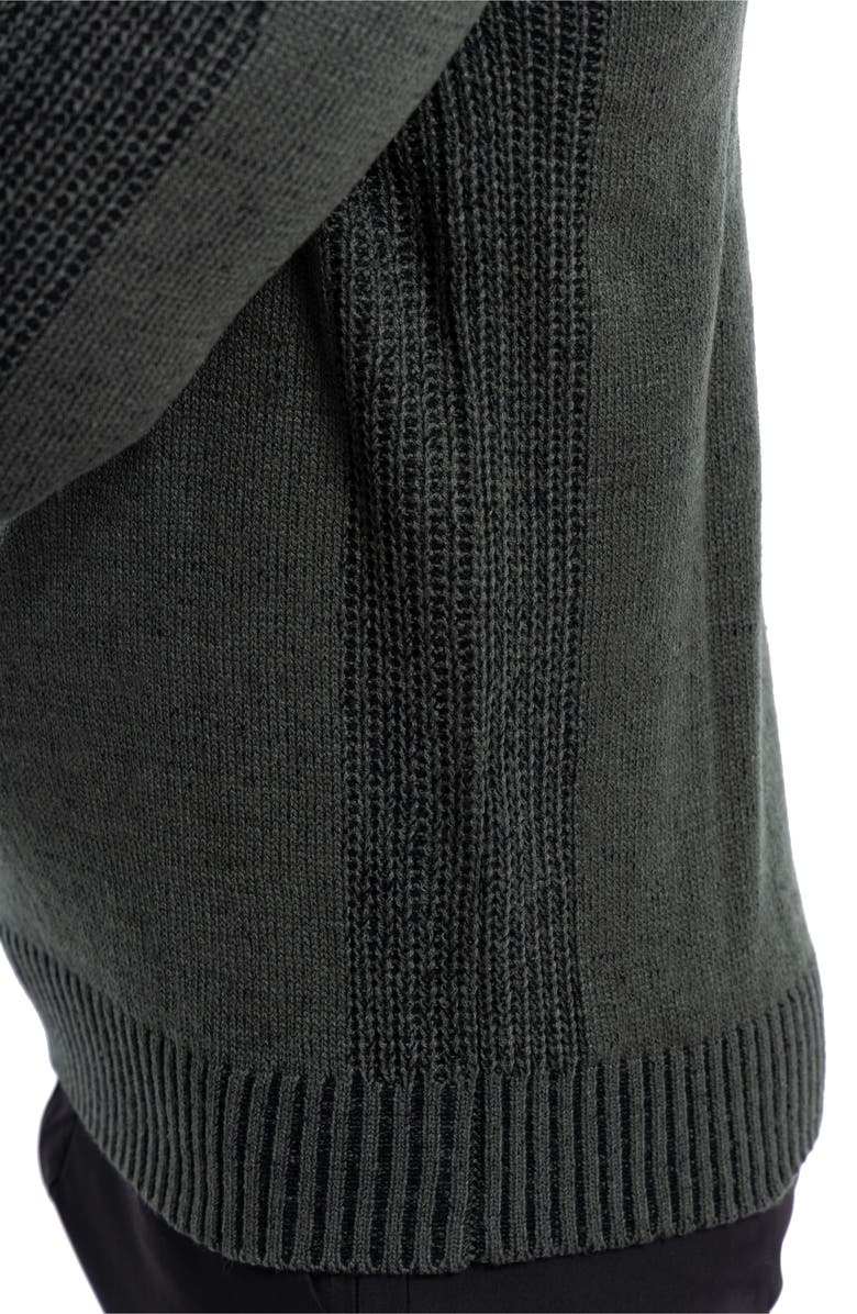 XRAY Quarter Zip Marble Knit Sweater, Alternate, color, Olive Marble