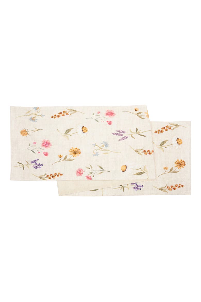 April Showers 100% Cotton Table Runner 14" x 72", Main, color, Brown