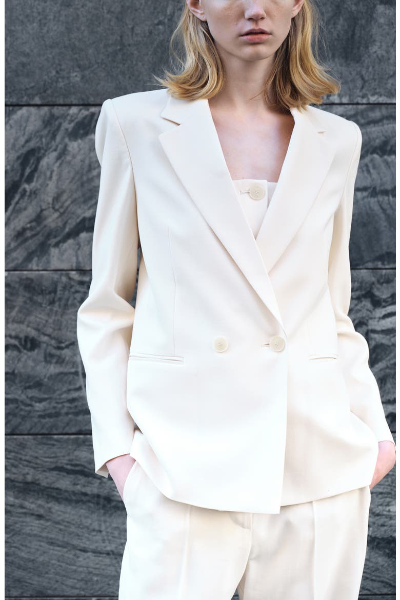 Tempo Double Breasted Blazer, Alternate, color, LIGHT BEIGE