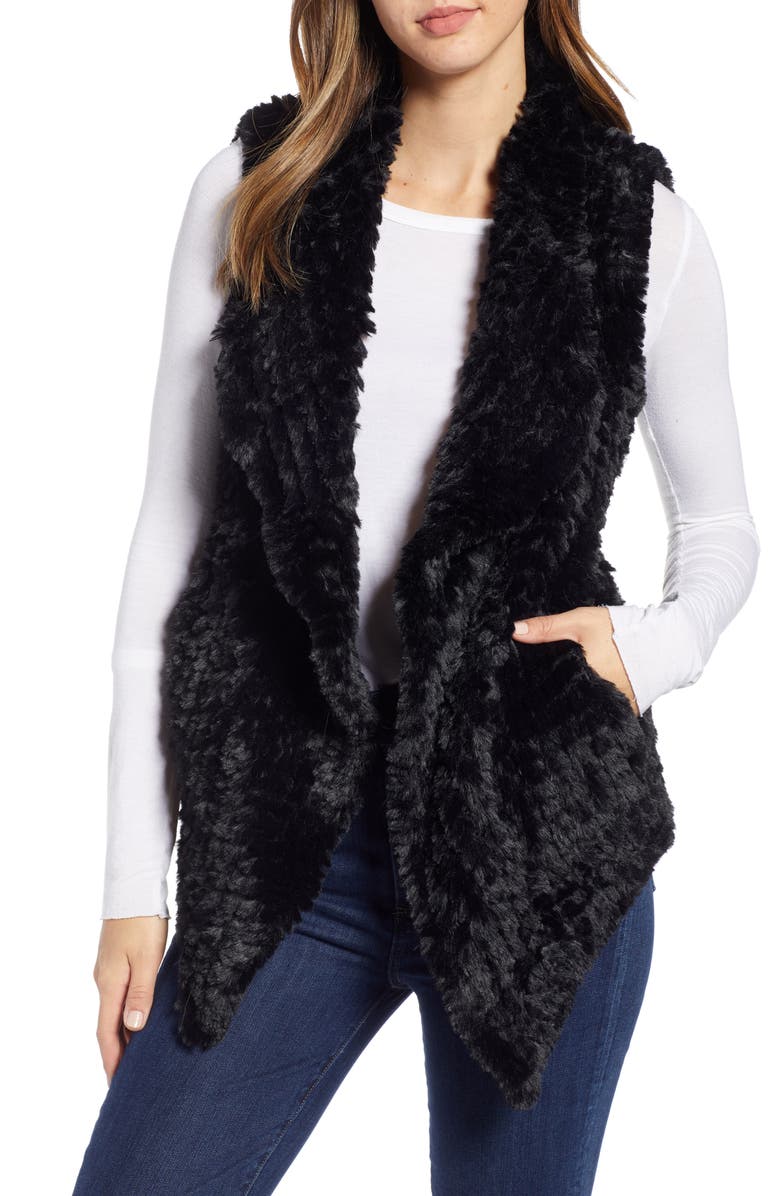 Love Token Faux Fur Vest, Main, color, 