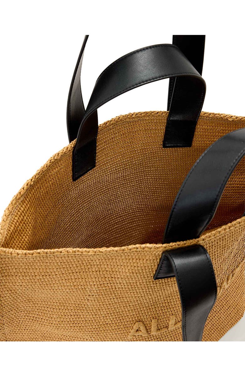 AllSaints Lutece Paper Straw Tote, Alternate, color, Biscuit Brown