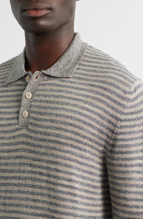 Alex Crane Anchor Merino Wool Polo Sweater In Gray