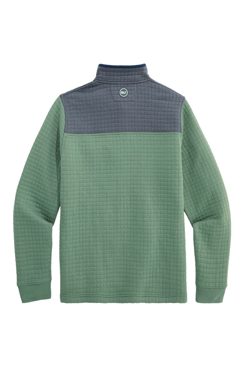 Navigator Colorblock Quilted Performance Pullover, Alternate, color, OLIVE DUSK