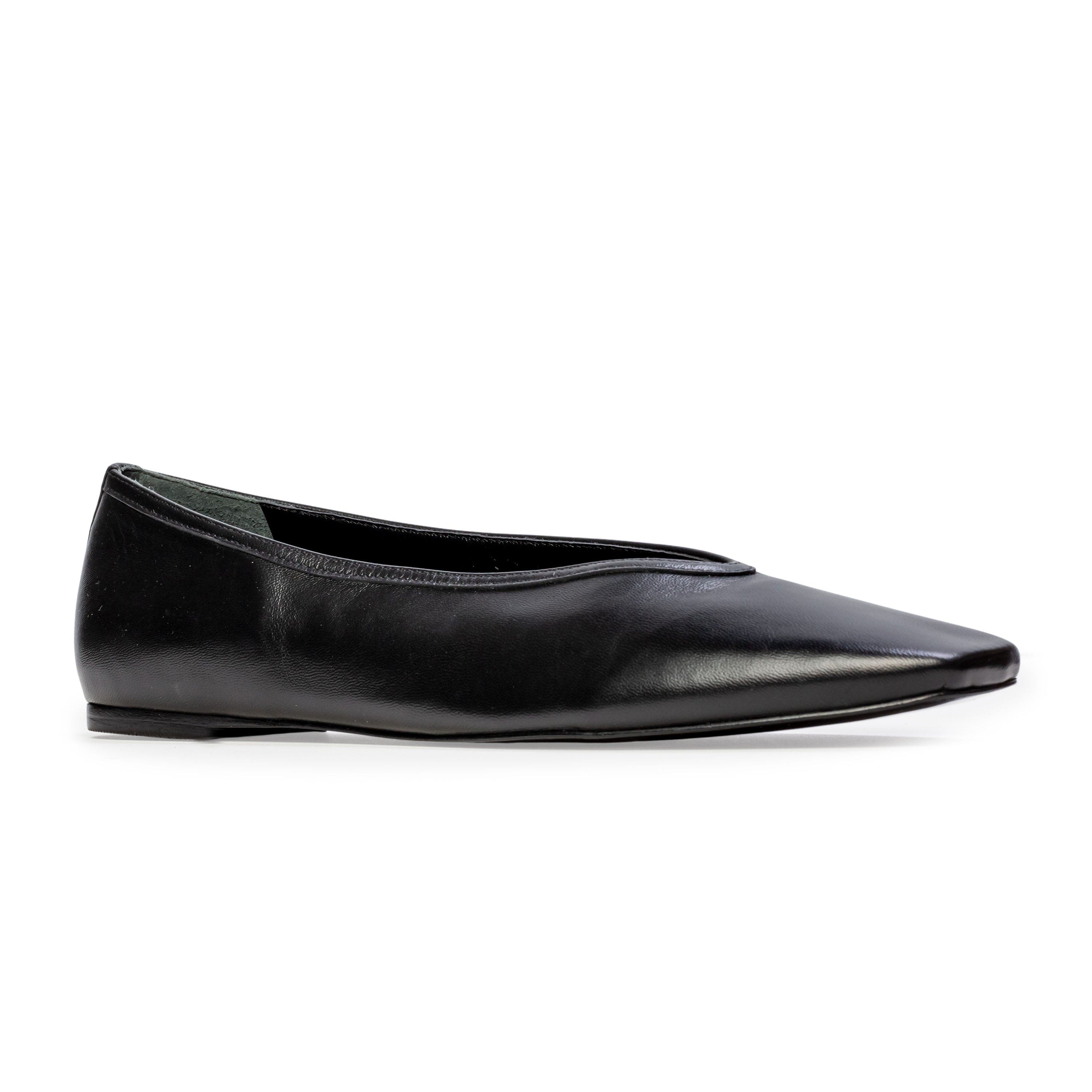 Ayra Leather Ballerina, Alternate, color, Black Leather
