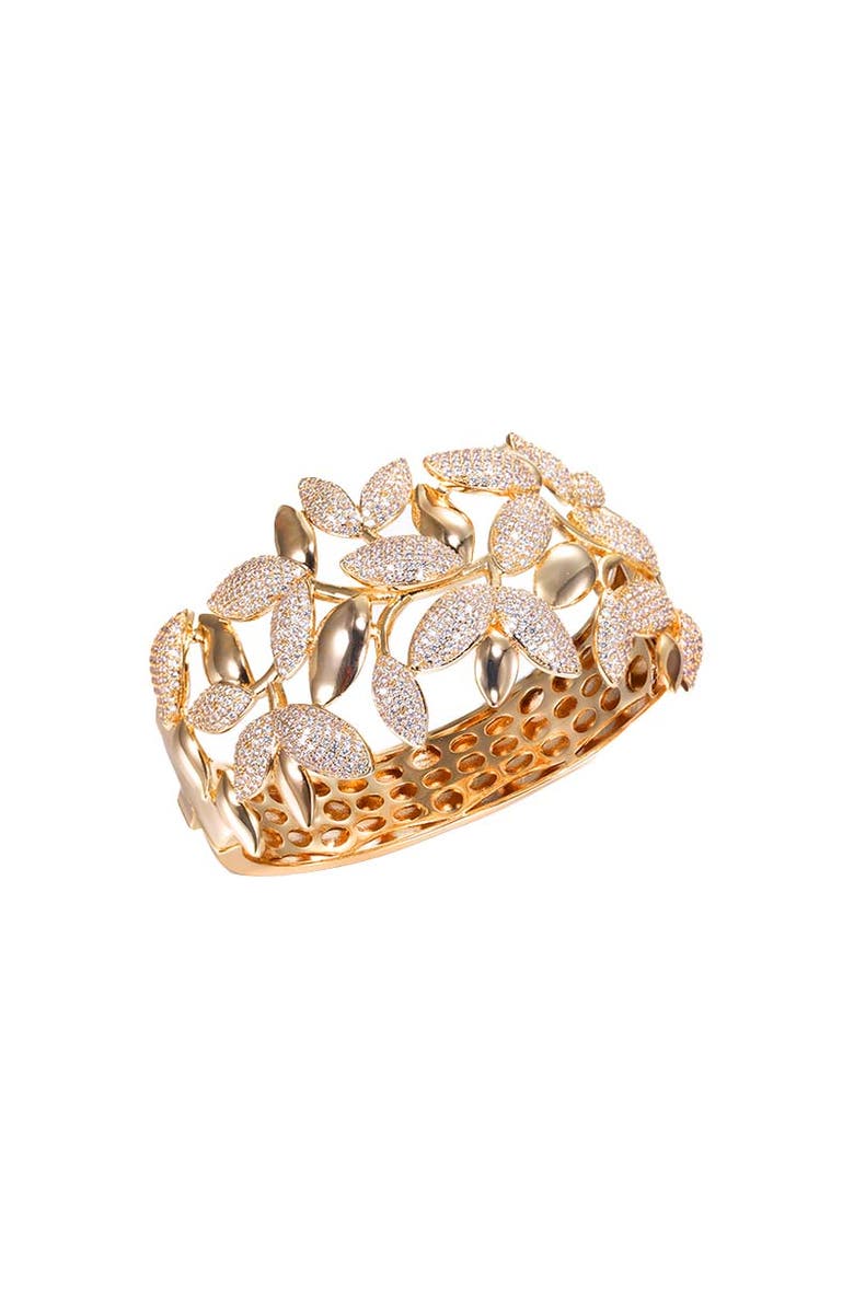 BY ADINA EDEN Pave Multi Flower Petal Bangle Bracelet, Main, color, 