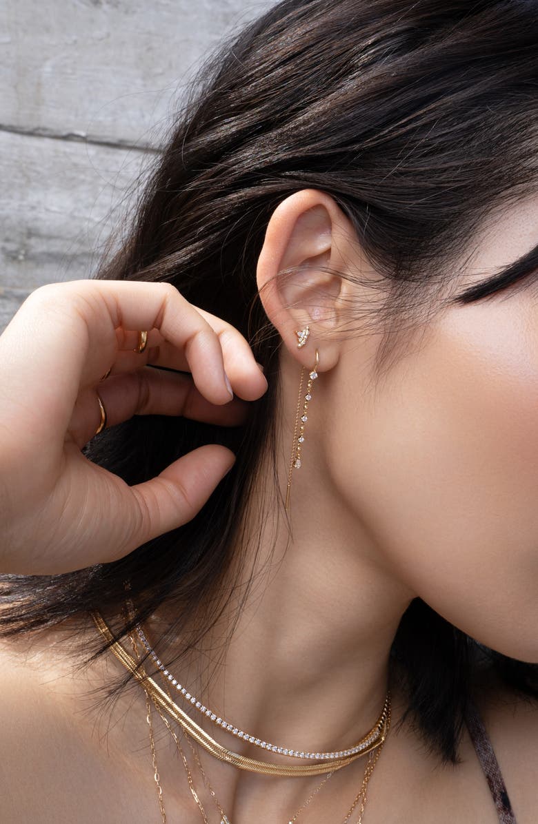 Bony Levy Mykonos Diamond Threader Earrings, Alternate, color, 18K Yellow Gold