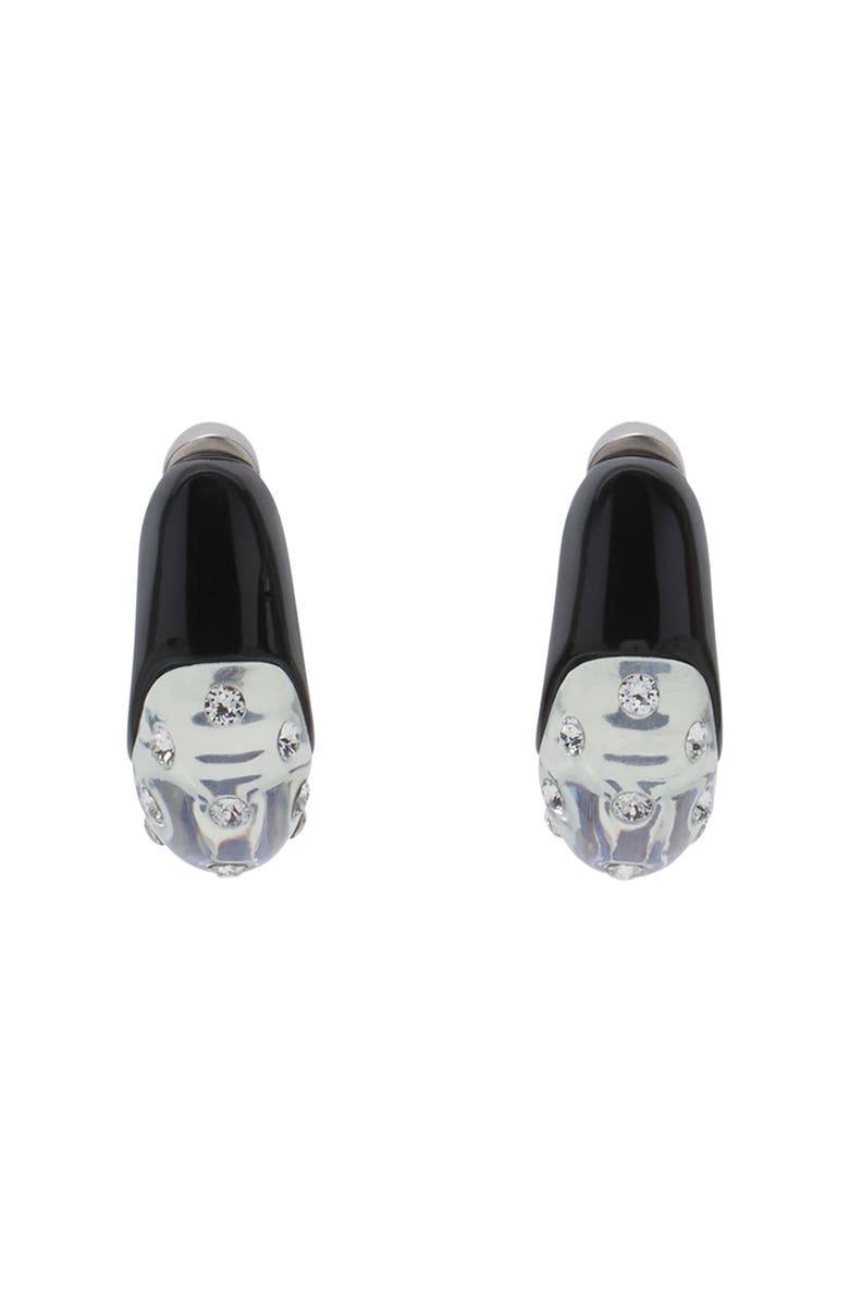 Lanvin Fargo Rhinestone Large Hoop Earrings, Main, color, Black/Transparent