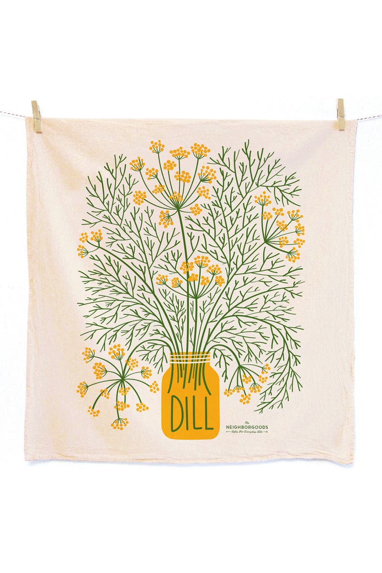 Dill Dish Towel + Sponge Cloth Gift Set, Main, color, Green