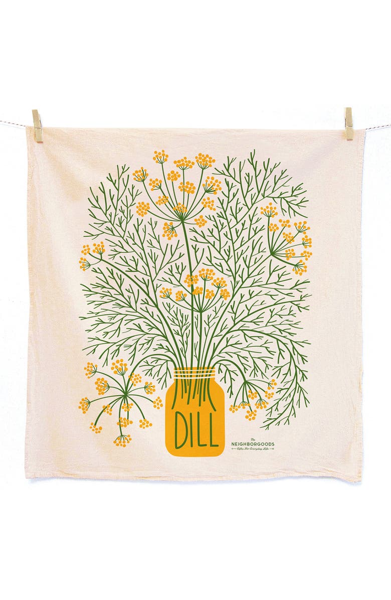 The Neighborgoods Dill Dish Towel + Sponge Cloth Gift Set, Main, color, Green
