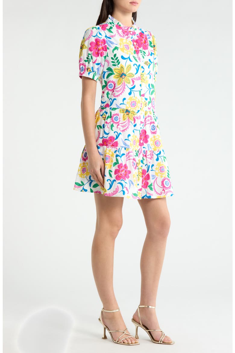 Kress Floral Domis Minidress, Alternate, color, WHITE-MULTI