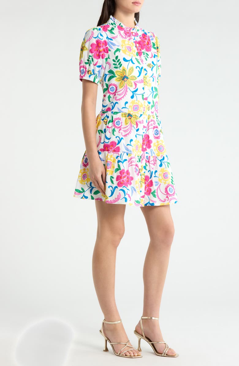 SUGARLIPS Kress Floral Domis Minidress, Alternate, color, White-Multi