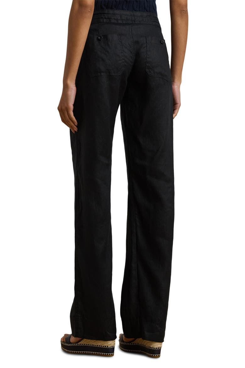 Wide Leg Linen Pants, Alternate, color, BLACK
