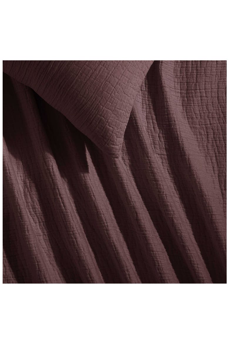 Washed Texture Duvet Cover & Shams Set, Alternate, color, DARK BROWN