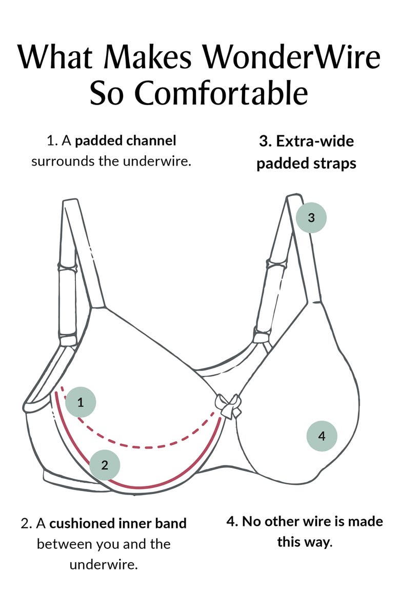 Glamorise WonderWire<sup>®</sup> Low Cut Lace Underwire Bra, Alternate, color, Black