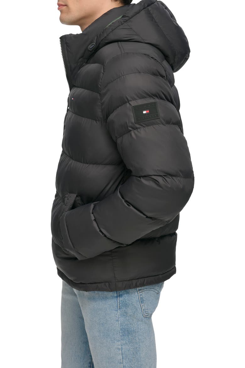 Hooded Puffer Jacket, Alternate, color, BLACK