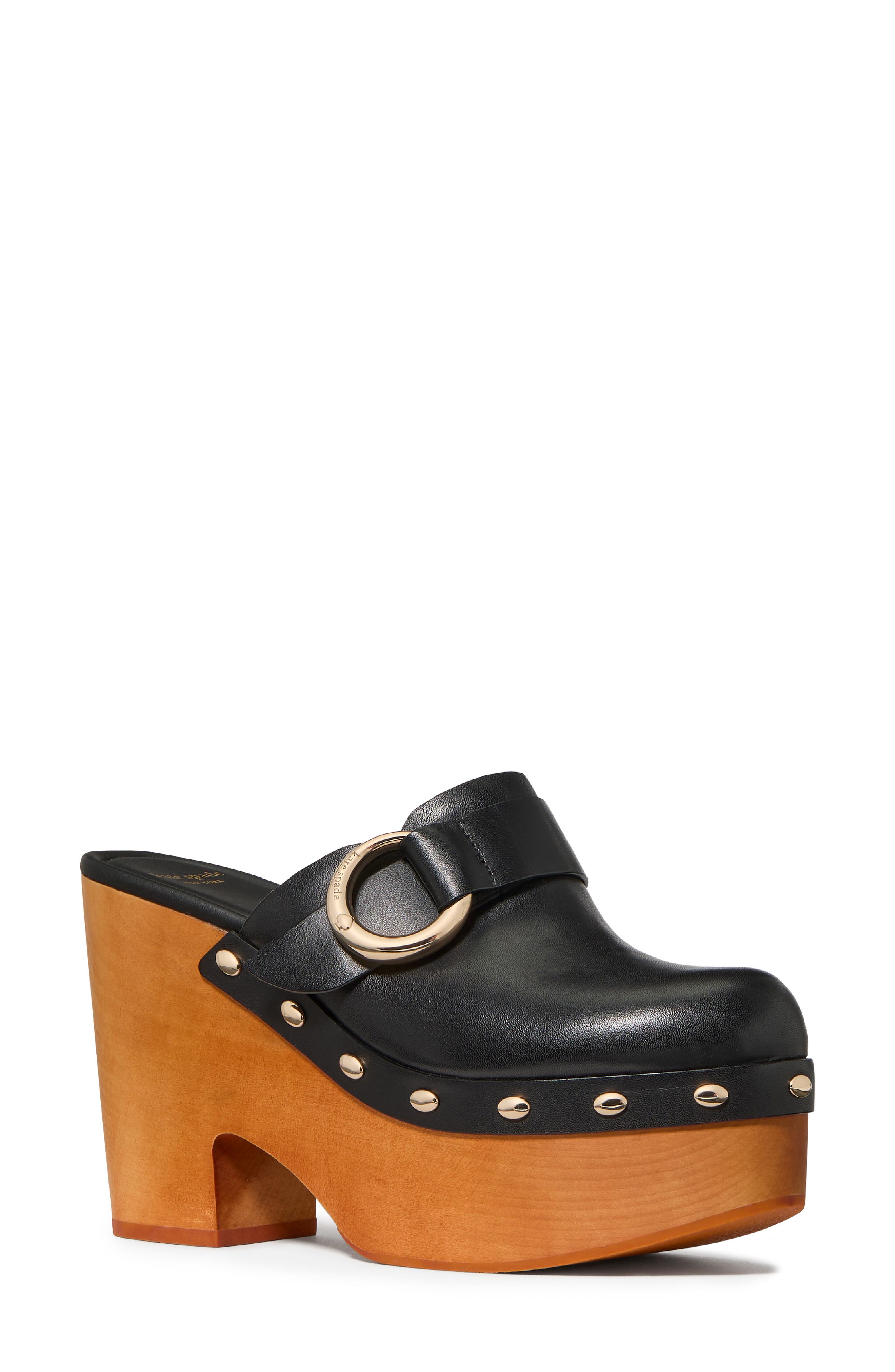 Kate Spade New York halo platform clog, Main, color, Black