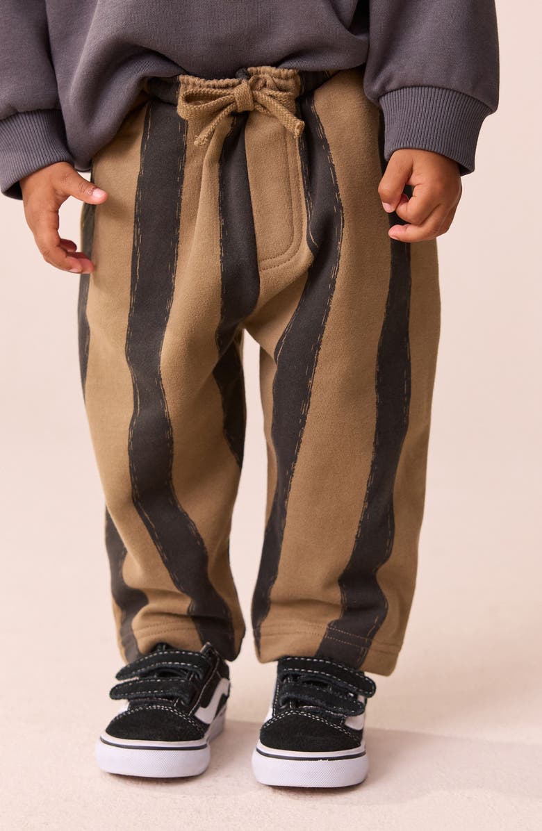 NEXT Kids' Jersey Stripe Sweatpants, Alternate, color, Brown Multi