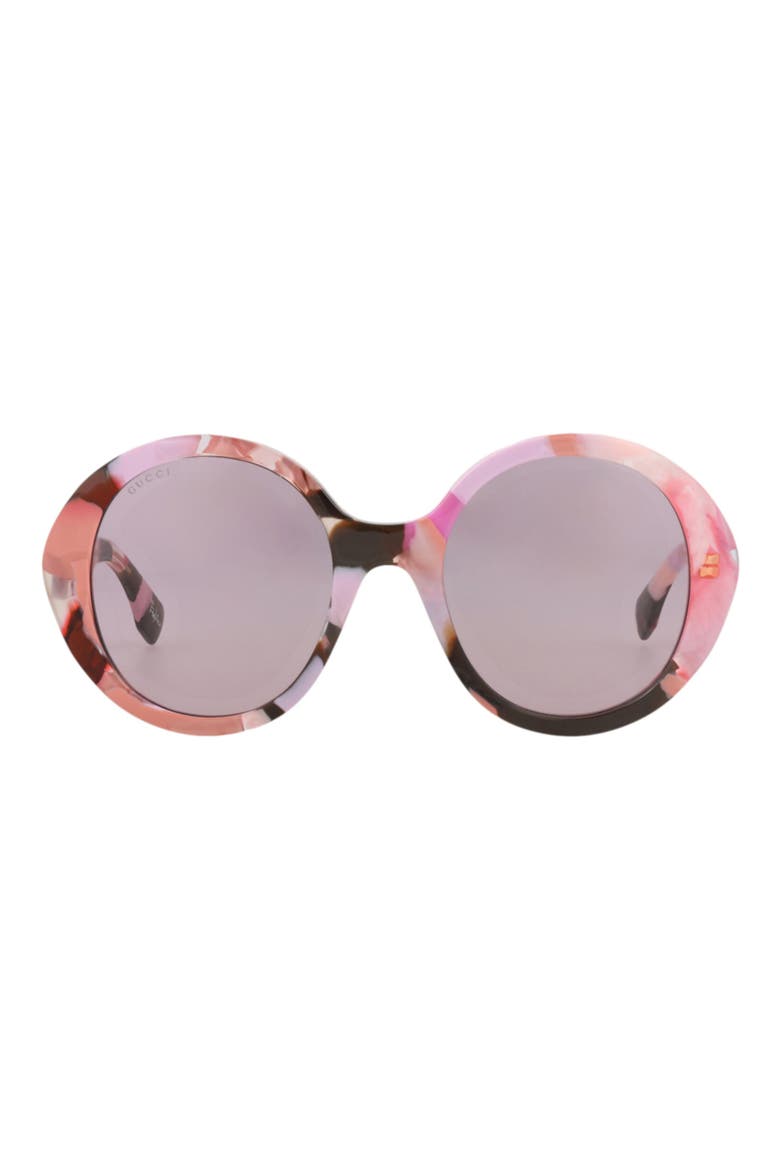 54mm Round Sunglasses, Main, color, PINK PINK VIOLET