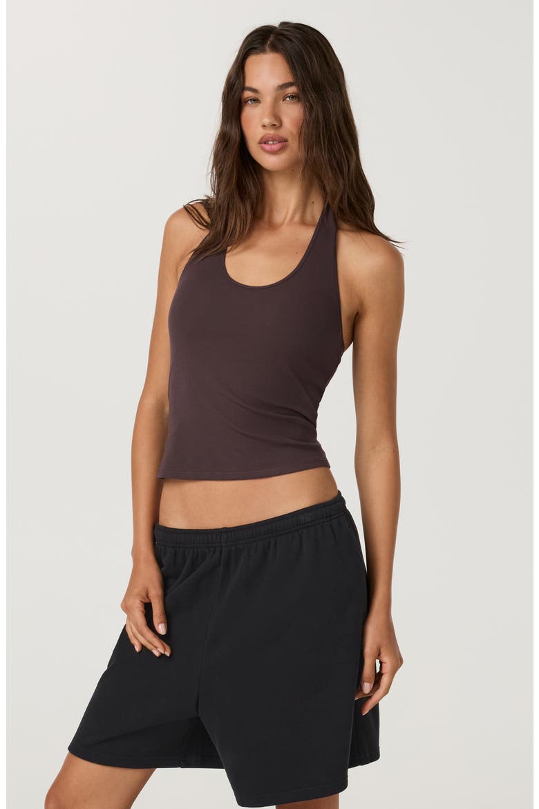 Pose Halter Performance Tank, Alternate, color, FRENCH ROAST