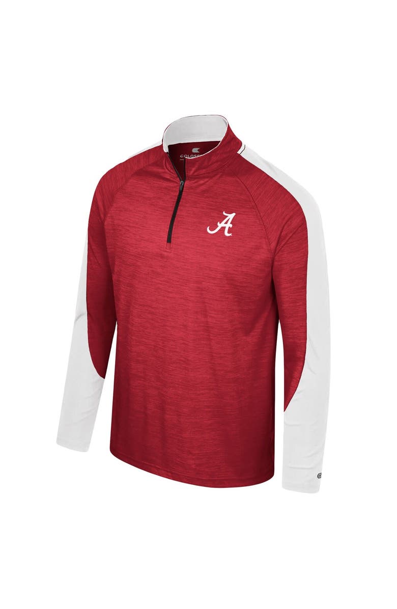 COLOSSEUM Men's Colosseum Crimson Alabama Crimson Tide Langmore Raglan Quarter-Zip Top, Alternate, color, 