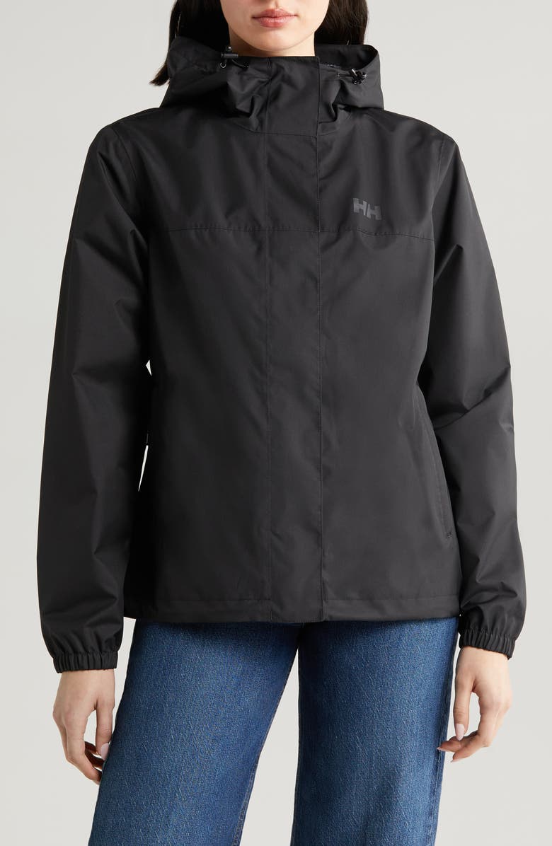 Helly Hansen Vancouver Hooded Rain Jacket, Alternate, color, 990 Black