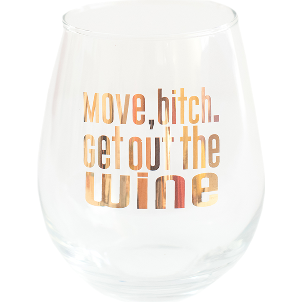 Jollity & Co "move Bitch, Get Out The Wine" Wine Glass In Assorted Pre-pack