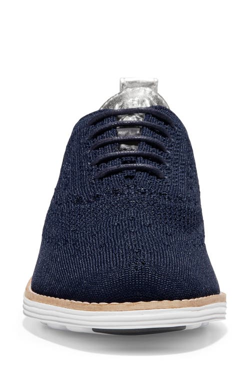 Cole Haan Originalgrand Knit Wingtip Oxford In Marine Blue