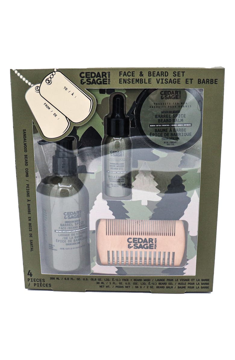 DANIELLE Cedar & Sage 4-Piece Face & Beard Set, Main, color, Green