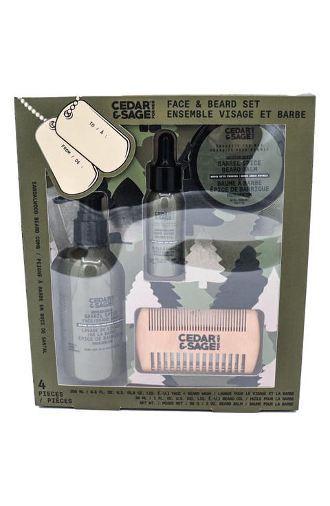Cedar & Sage 4-Piece Face & Beard Set