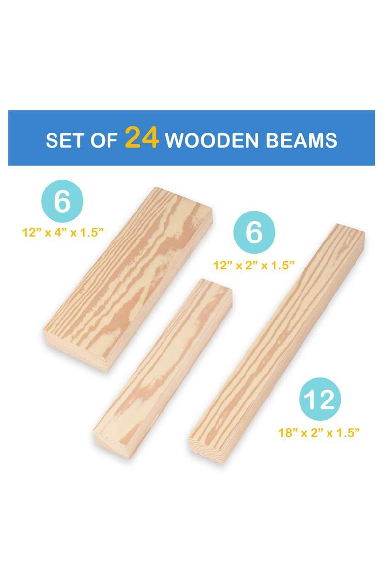 PLAYLEARN 24-Piece Foam Beam Building Block Set, Main, color,