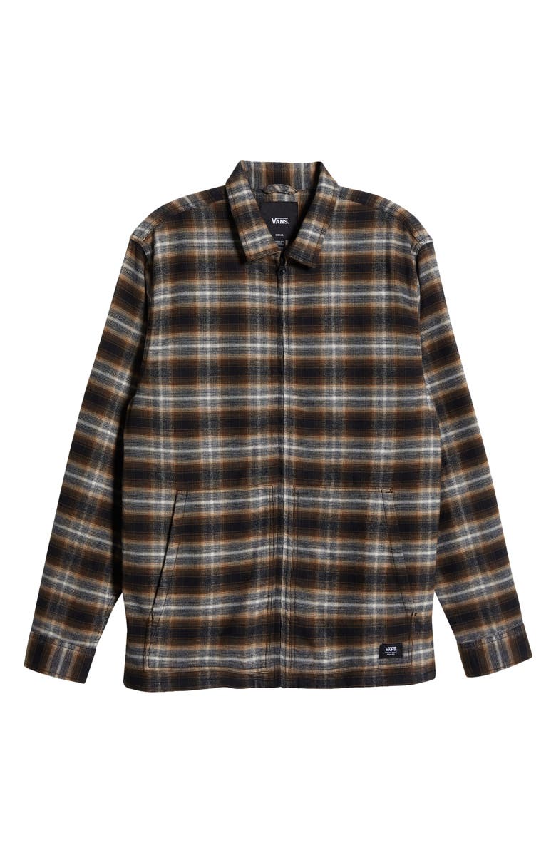Vans Montwood Plaid Flannel Zip-Up Shirt, Alternate, color,
