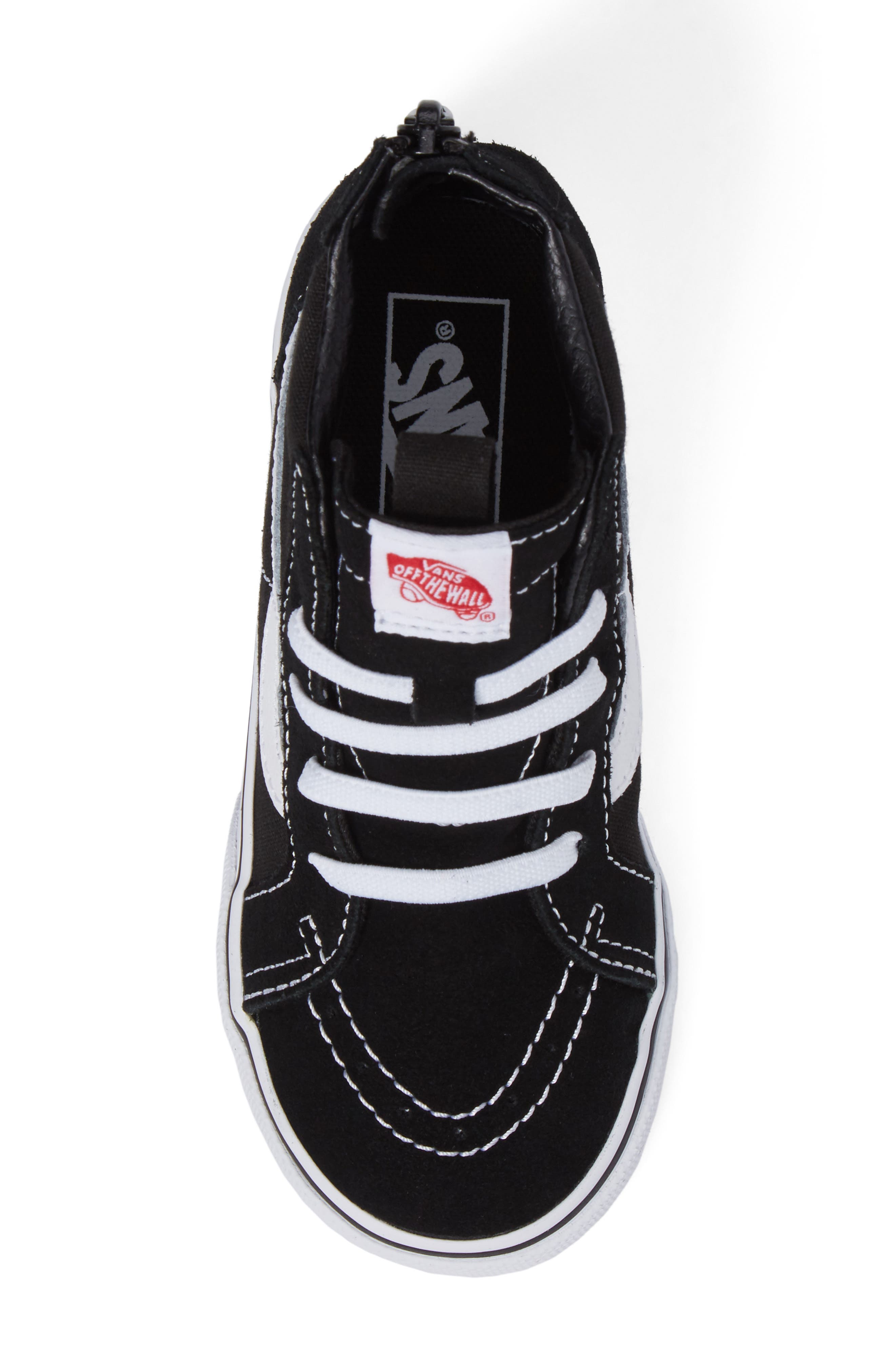 Vans Sk8-Hi Zip Sneaker, Alternate, color, Black/ White