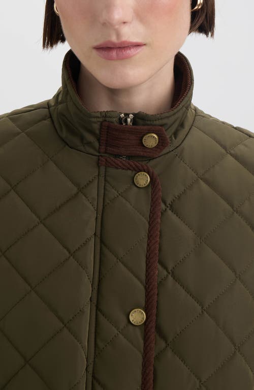 Hunter Diamond Quilted Vest In Green
