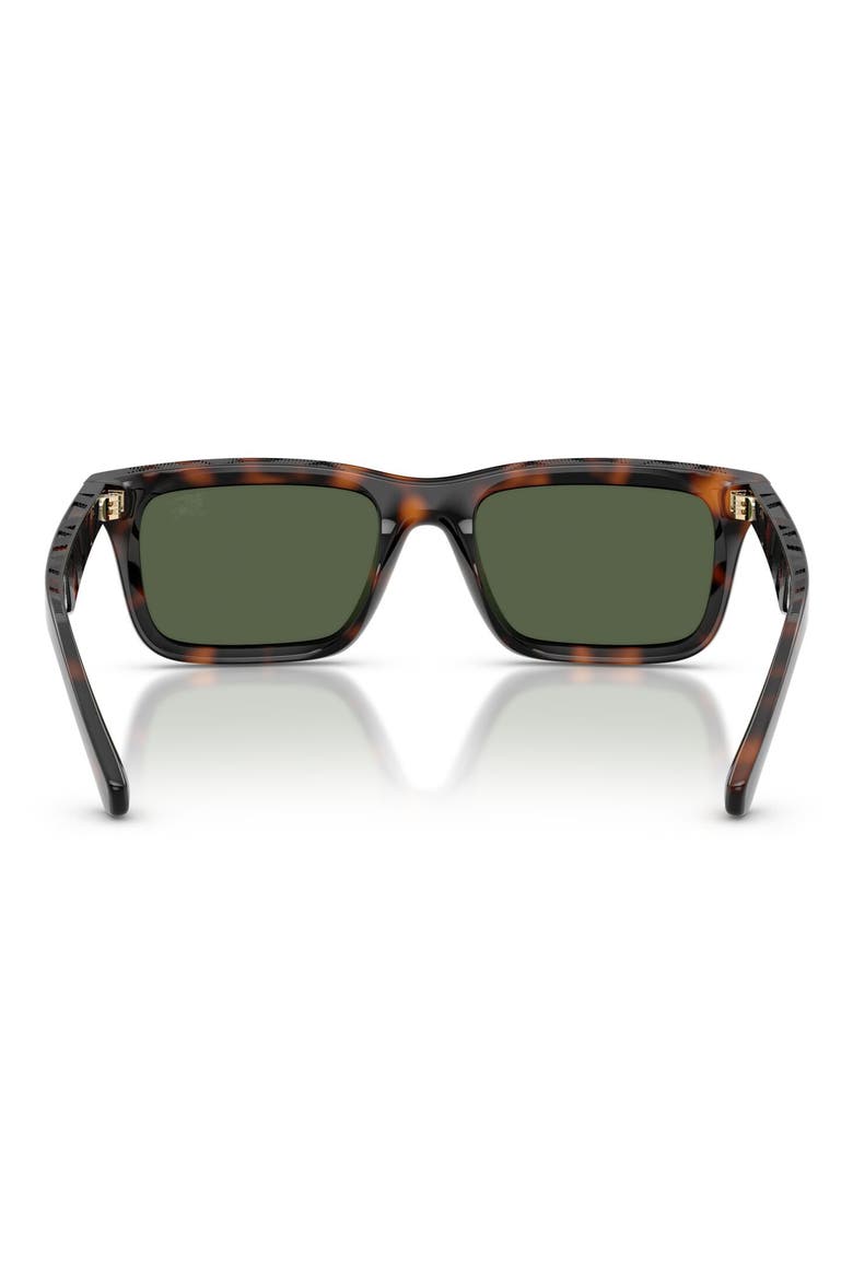 53mm Polarized Rectangular Sunglasses, Alternate, color, DARK HAVANA / DARK GREEN POLAR