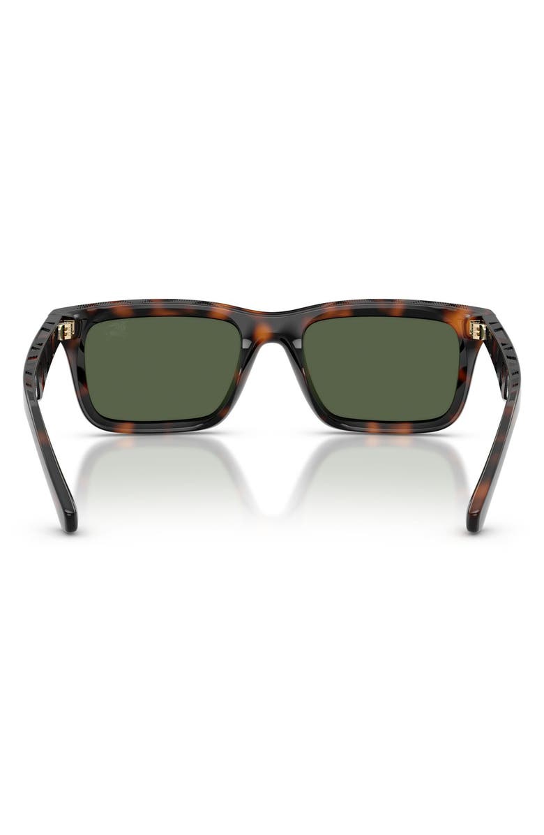 Burberry 53mm Polarized Rectangular Sunglasses, Alternate, color, Dark Havana / Dark Green Polar