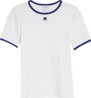 Courrèges Contrast Trim Logo T-Shirt