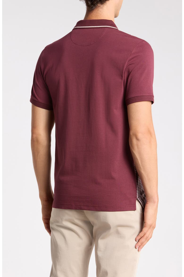 Geo Tipped Cotton Jacquard Polo, Alternate, color, PORT ROYALE