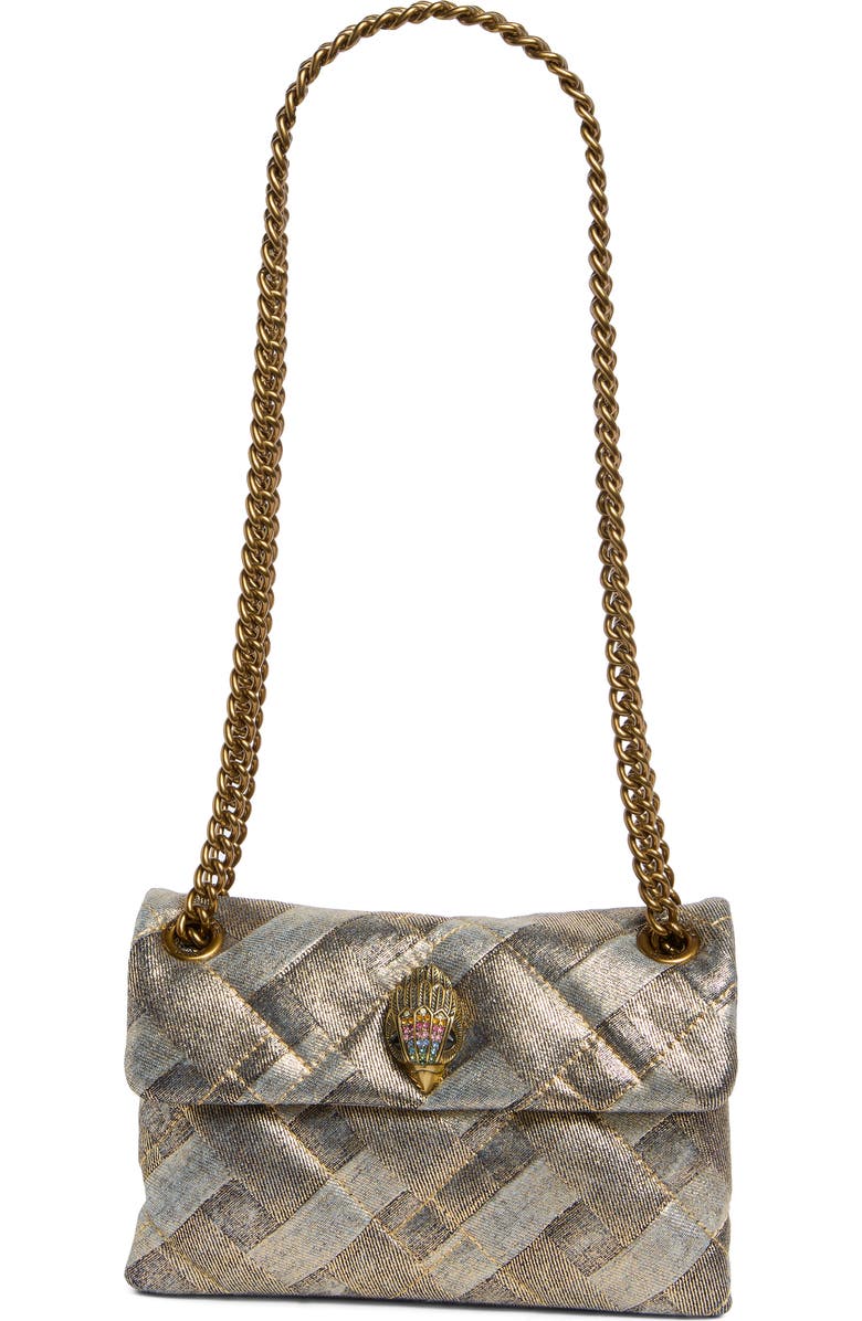 Kurt Geiger London Mini Kensington Quilted Convertible Shoulder Bag, Main, color, Gold Comb
