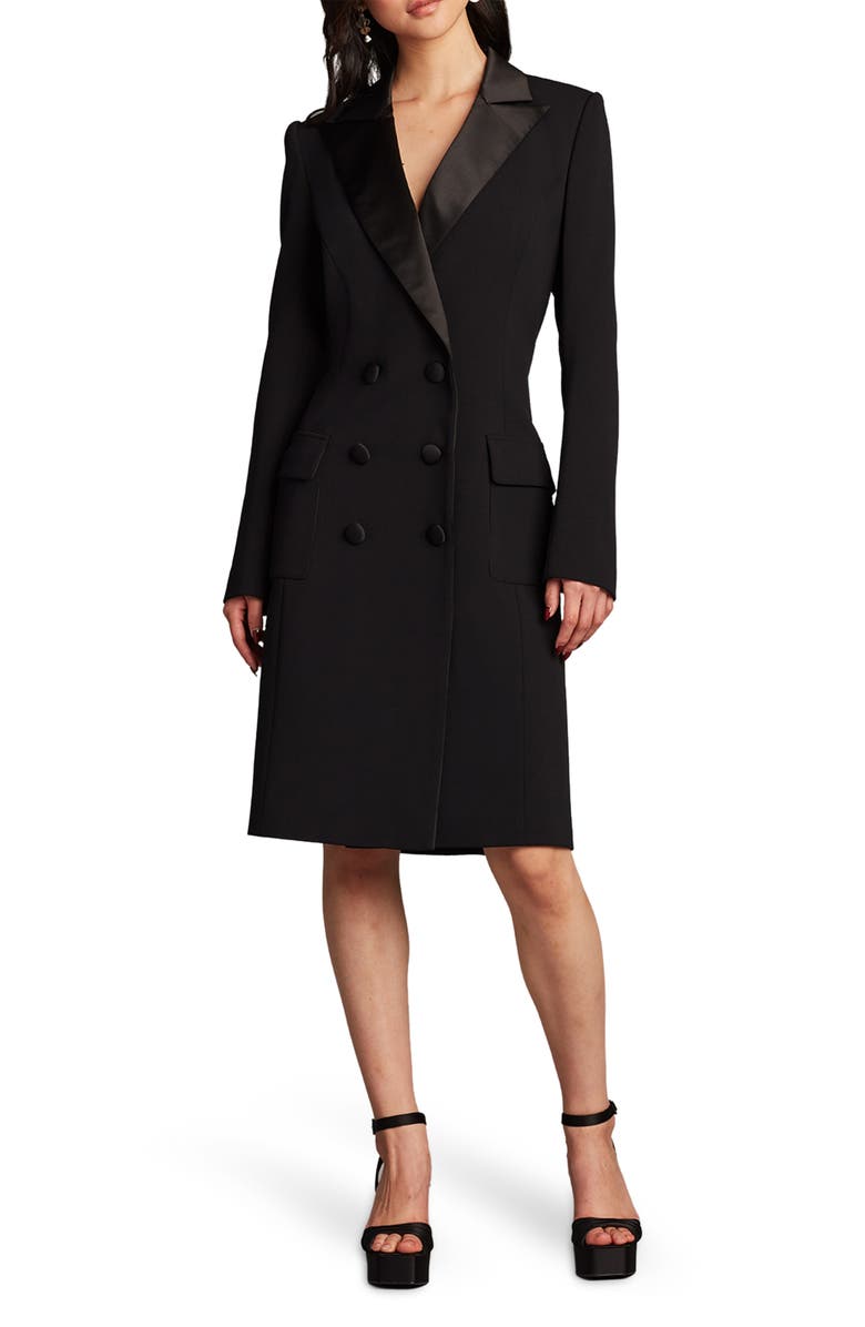 Tadashi Shoji Long Sleeve Tuxedo Dress, Main, color, 