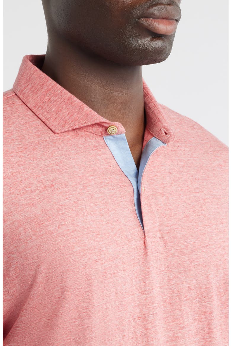 Starnes Heathered Cotton Blend Polo, Alternate, color, SLATE ROSE