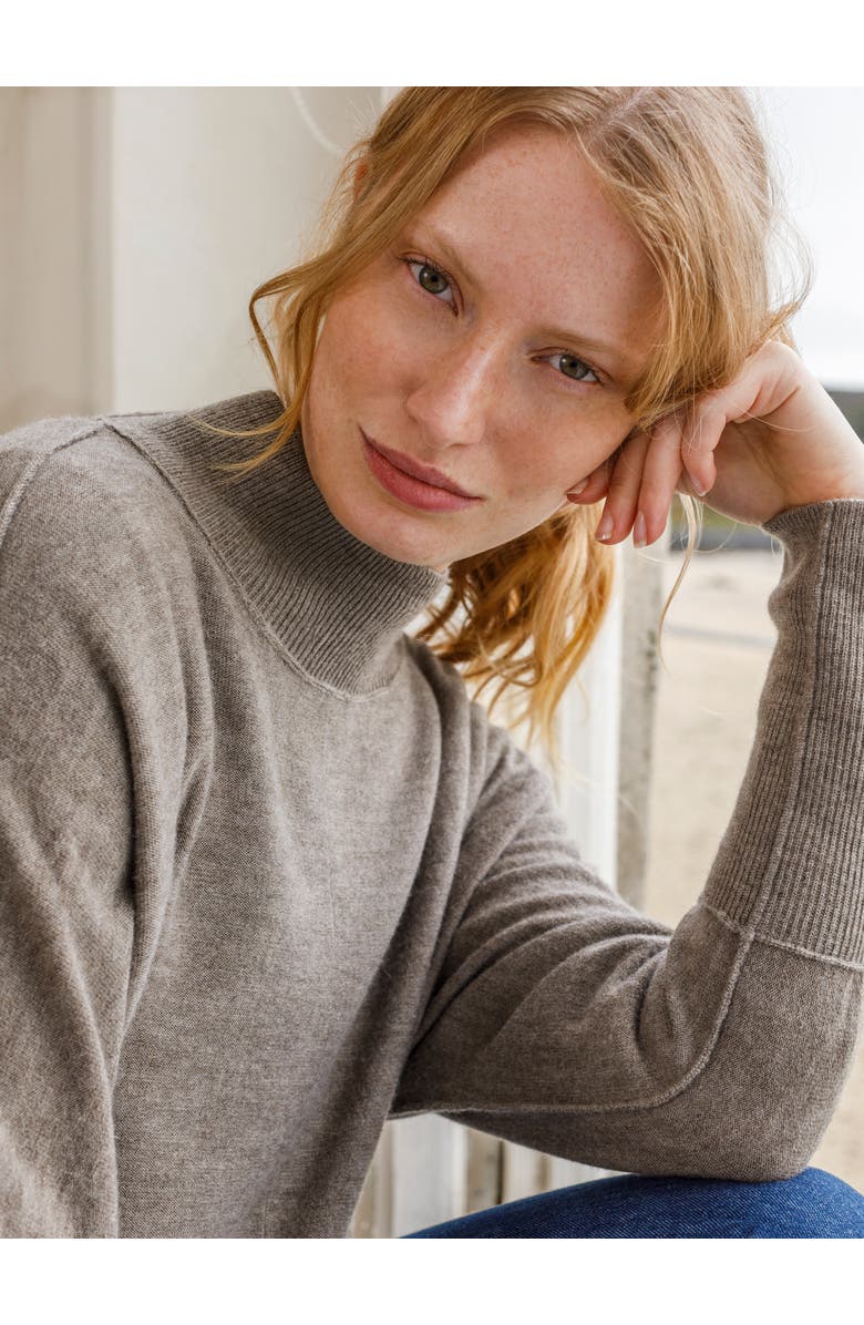 Celtic & Co. Drape Funnel Neck Sweater, Alternate, color, Undyed Biscuit