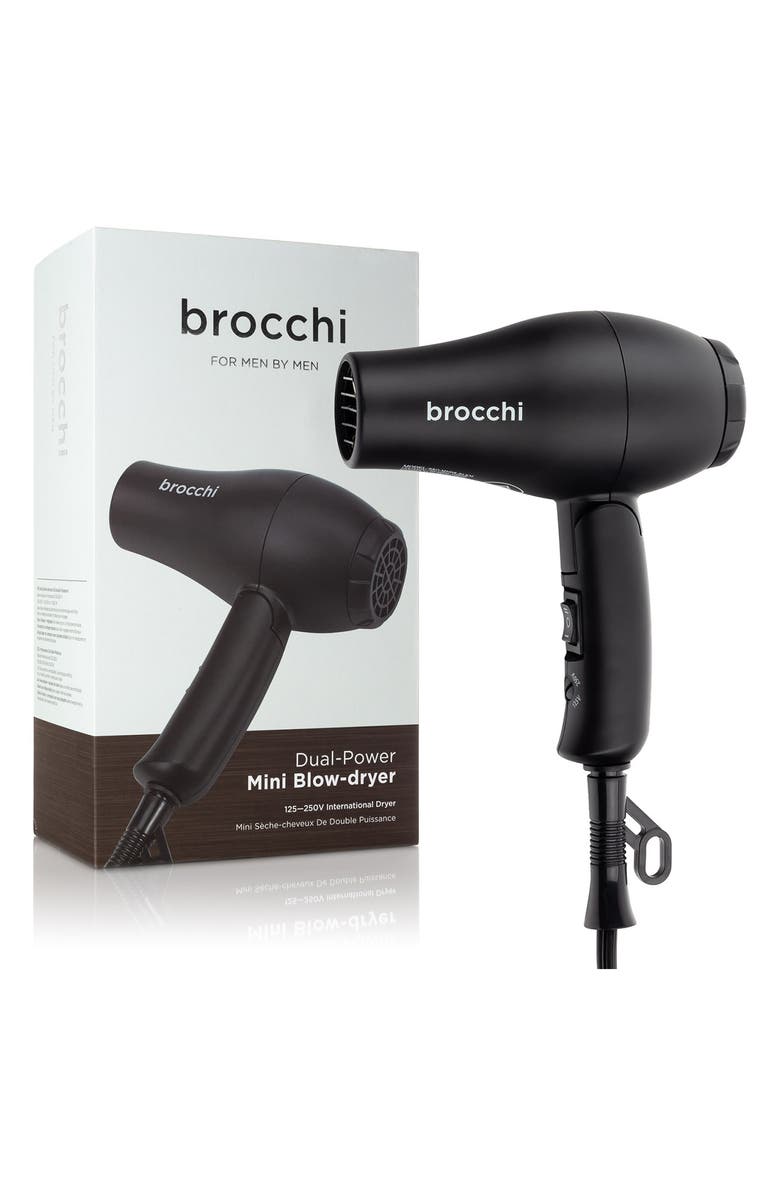 BROCCHI Mini Travel Blow-Dryer, Main, color, Black