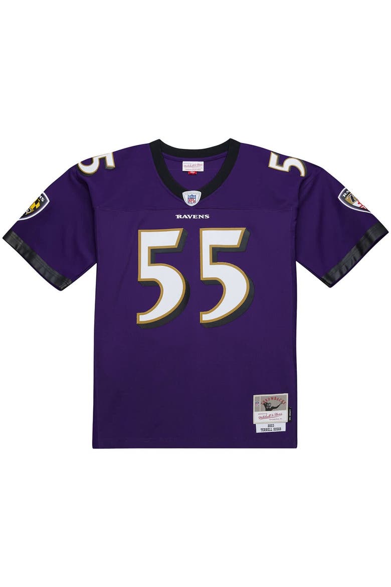 Men's Mitchell & Ness Terrell Suggs Purple Baltimore Ravens 2003 Legacy Replica Jersey, Alternate, color, Purple