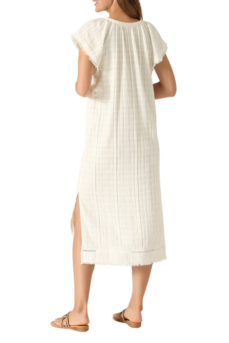 Mykonos Cotton Gauze Cover-Up Midi Dress, Alternate, color, COCONUT