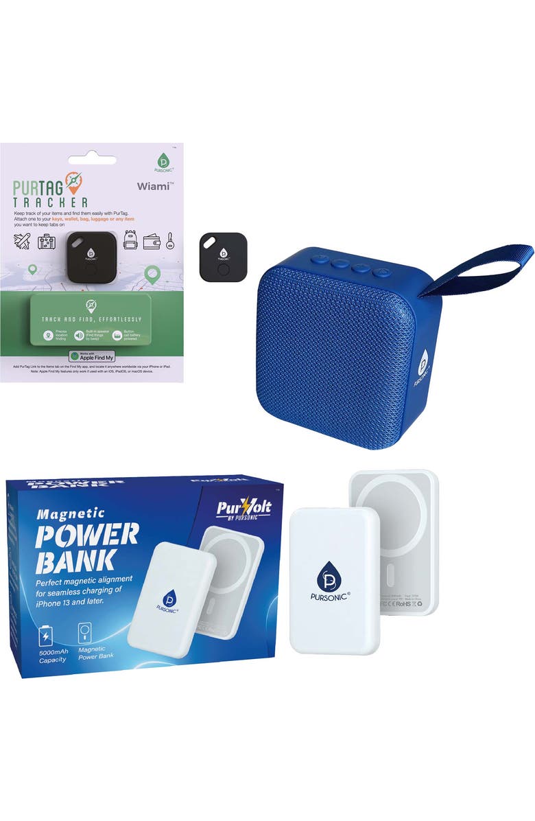 PURSONIC Travel Essentials Bundle Stay Connected, Secure, and Entertained on the Go!, Main, color, Multicolor